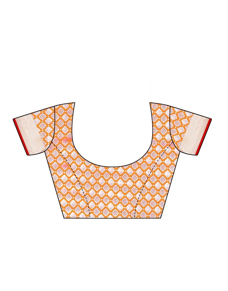 Orange Silk Weaving Saree