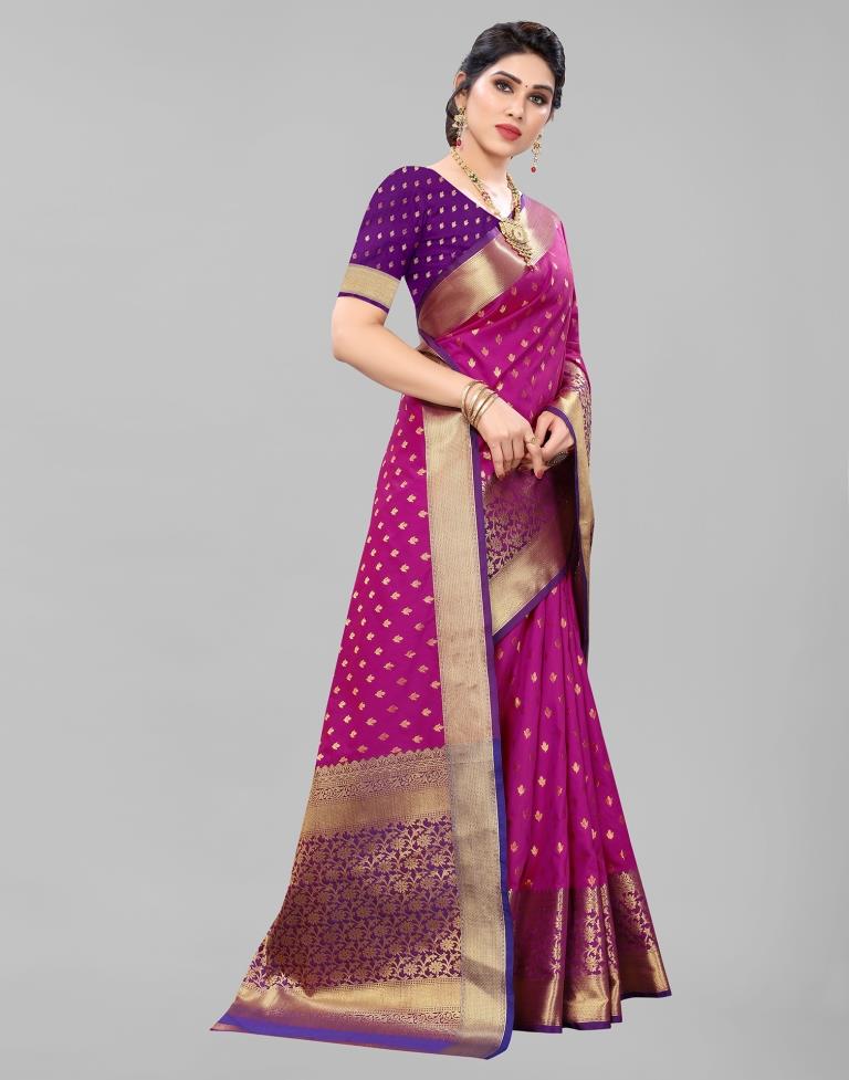 Purple Silk Weaving Saree