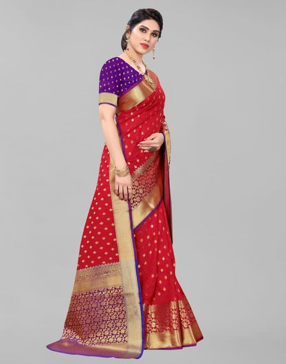 Red Silk Weaving Saree