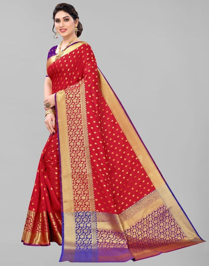 Red Silk Weaving Saree
