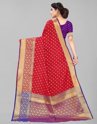Red Silk Weaving Saree