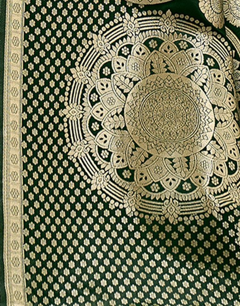Dark Green Weaving Silk Banarasi Saree