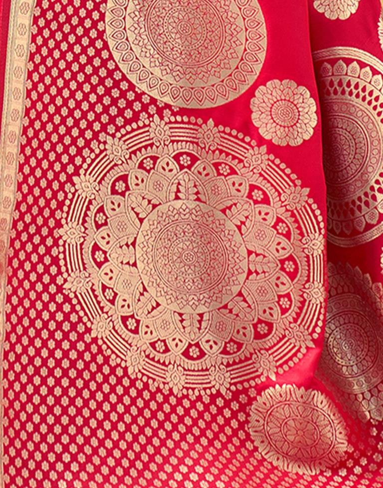 Rani Pink Weaving Silk Banarasi Saree