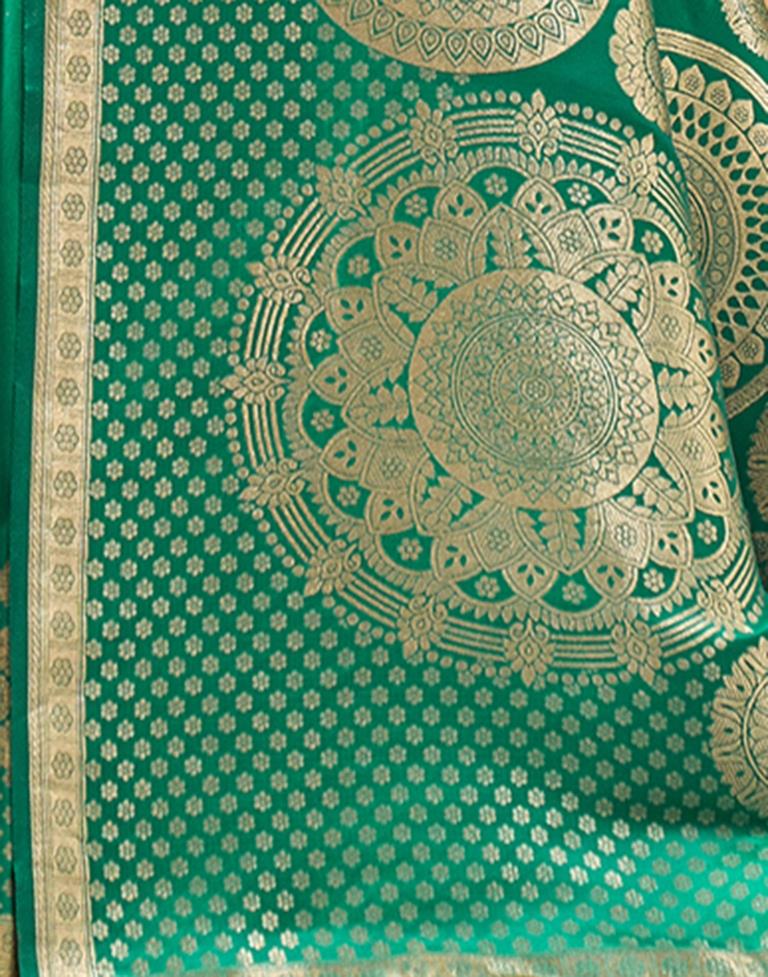Rama Green Weaving Silk Banarasi Saree