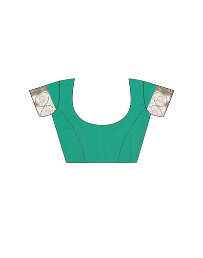 Rama Green Weaving Silk Banarasi Saree