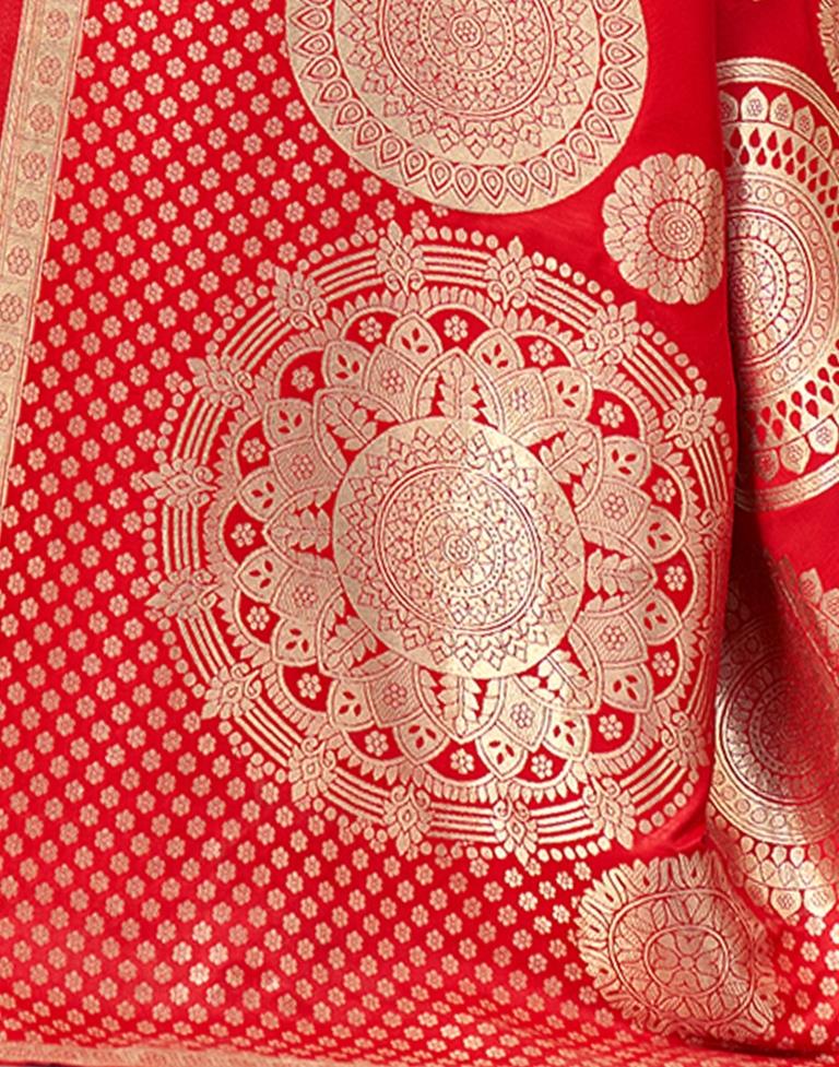 Red Weaving Silk Banarasi Saree