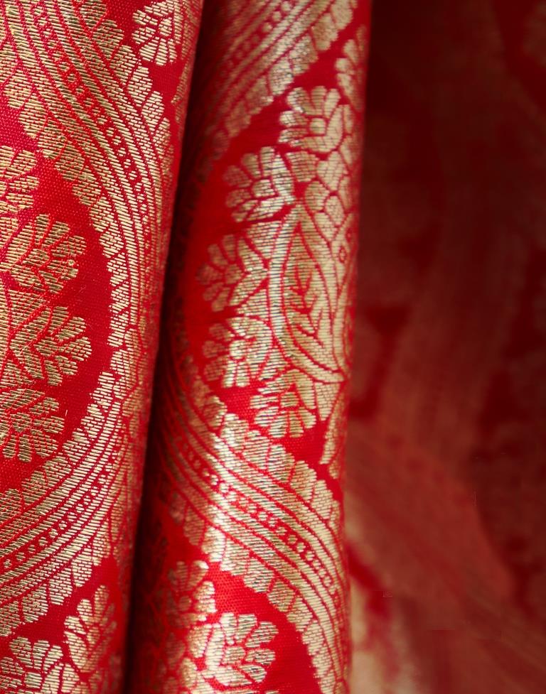Red Weaving Silk Banarasi Saree