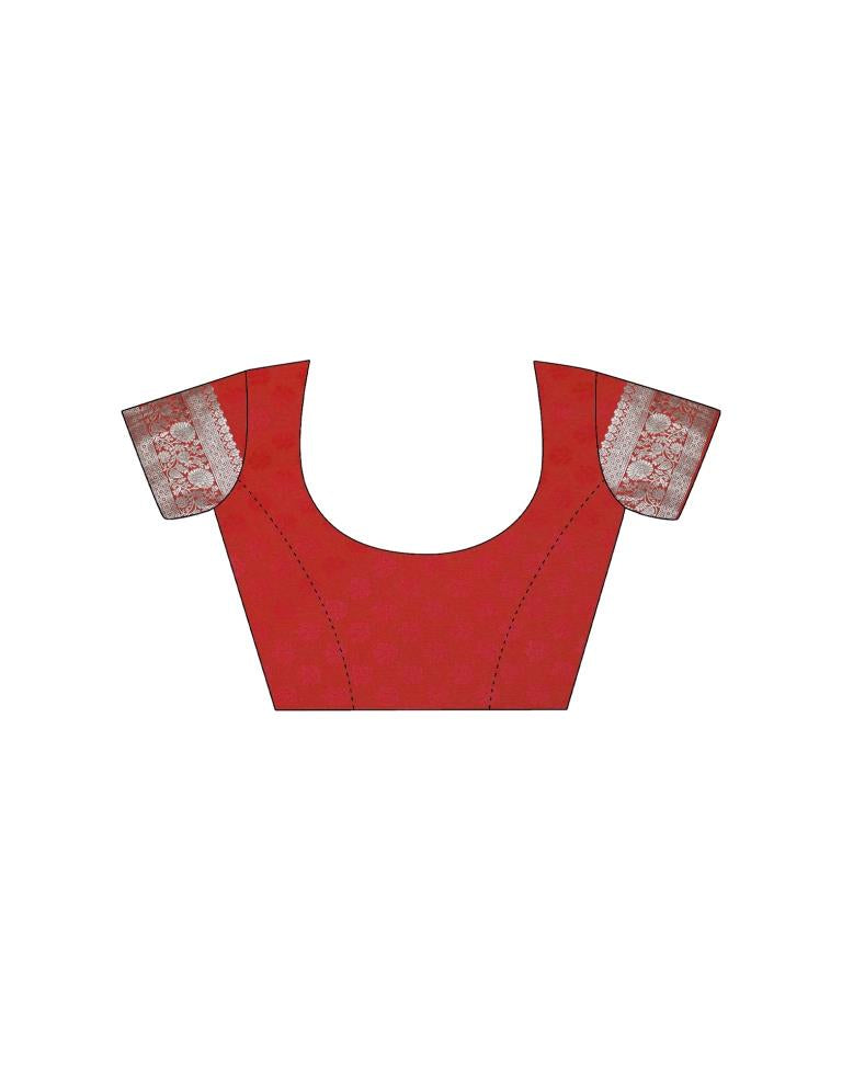 Red Weaving Silk Banarasi Saree