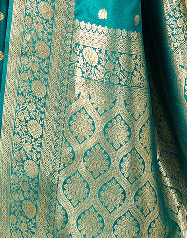 Turquoise Weaving Silk Banarasi Saree
