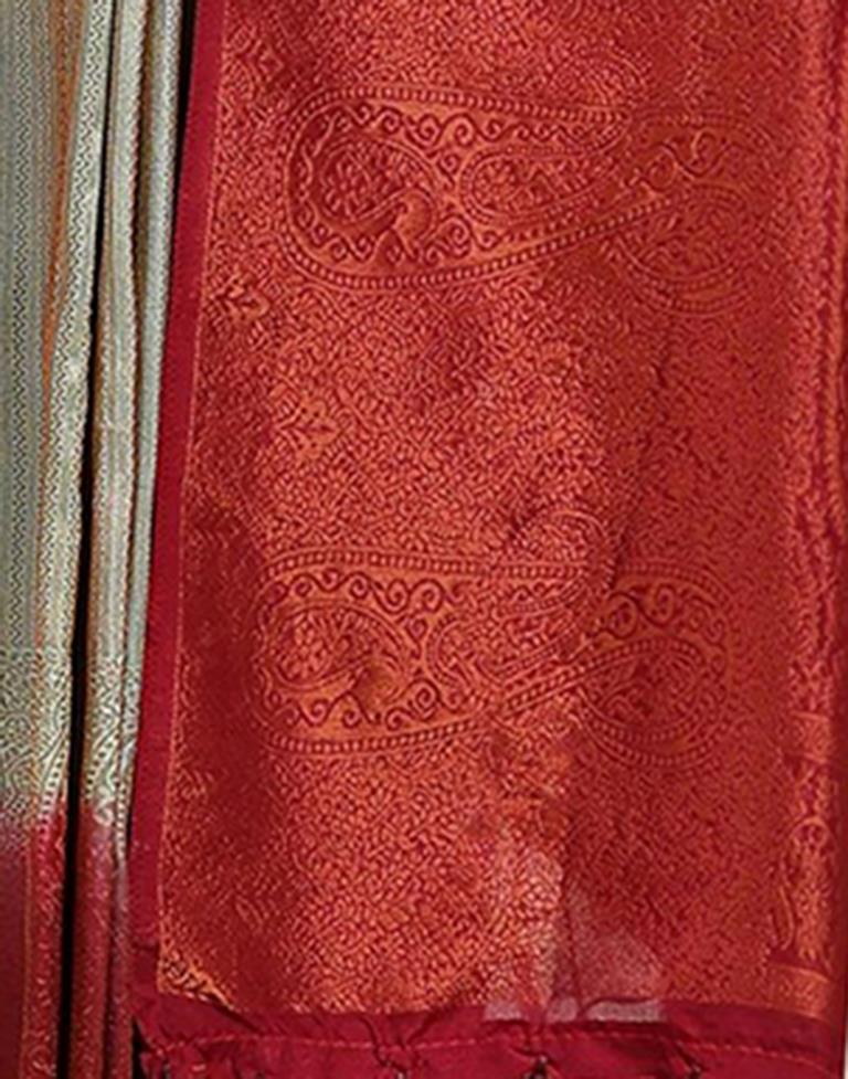 Maroon Jacquard Silk Saree