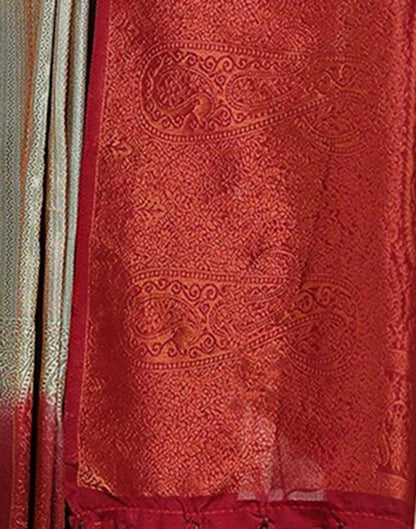 Maroon Jacquard Silk Saree