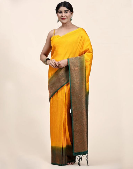 Dark Green Jacquard Silk Saree