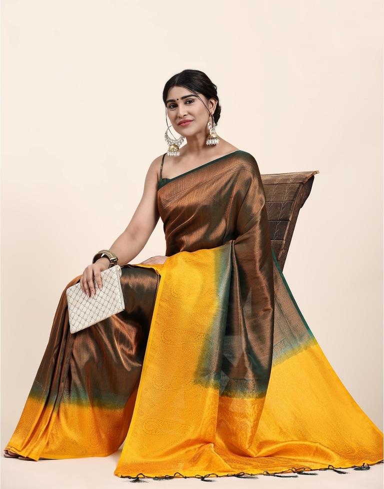 Dark Green Jacquard Silk Saree