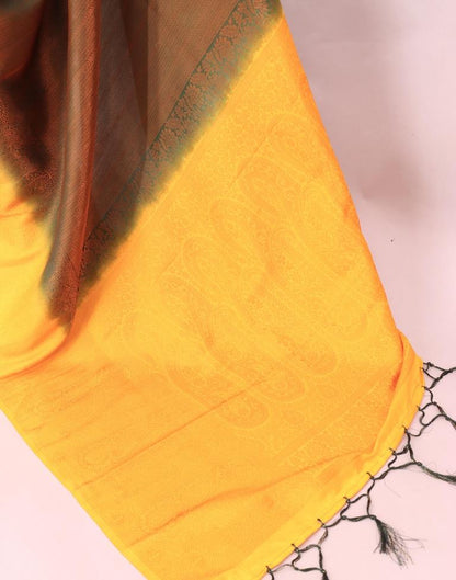 Dark Green Jacquard Silk Saree