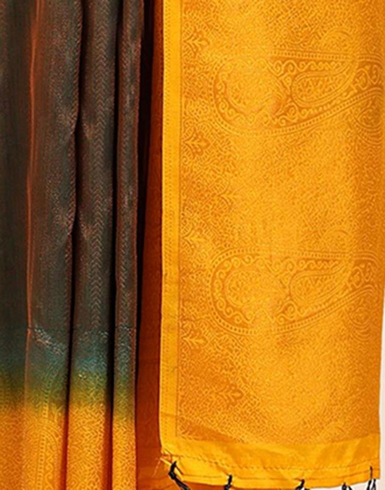 Dark Green Jacquard Silk Saree