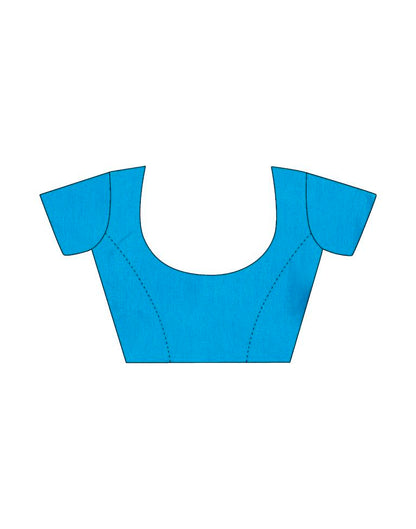 Sky Blue Chiffon Printed Saree