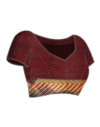 Black Kota Checks Printed Saree