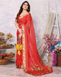 Red Kota Checks Printed Saree