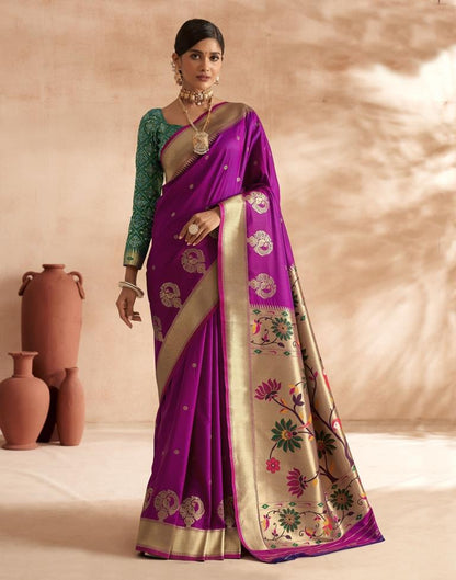 Purple Weaving Silk Paithani Saree