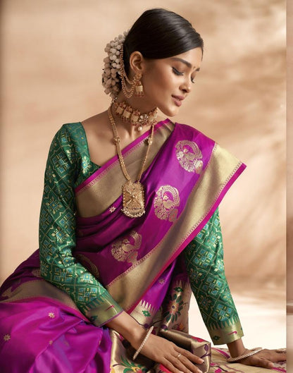 Purple Weaving Silk Paithani Saree