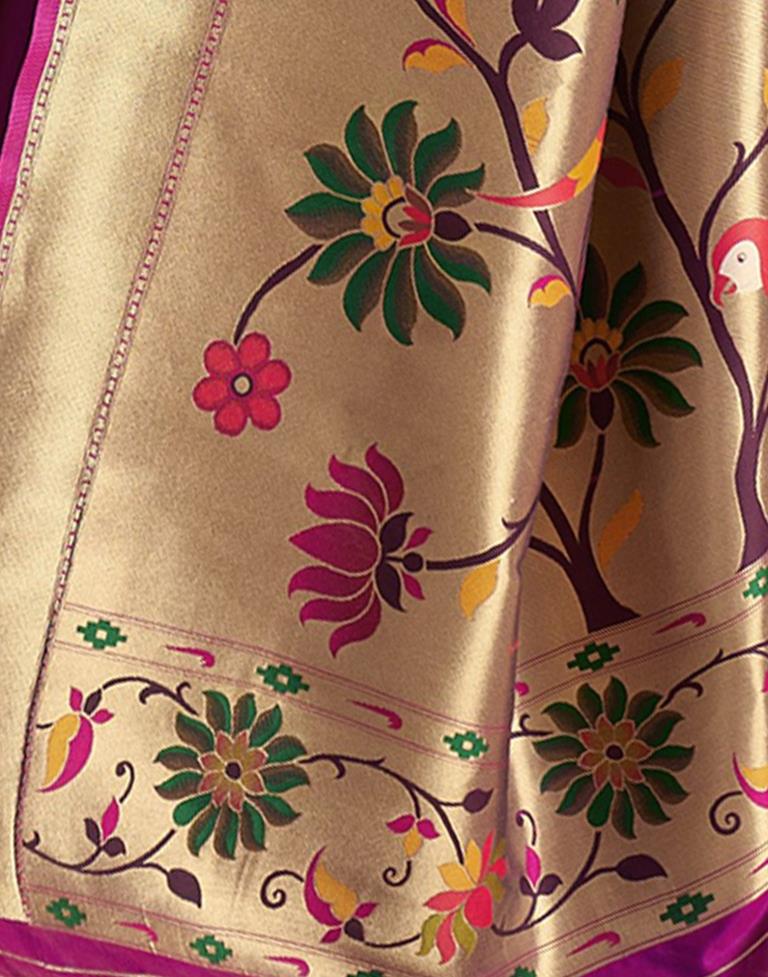 Purple Weaving Silk Paithani Saree