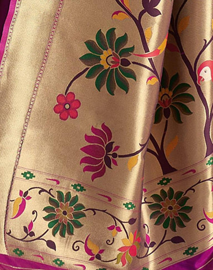 Purple Weaving Silk Paithani Saree