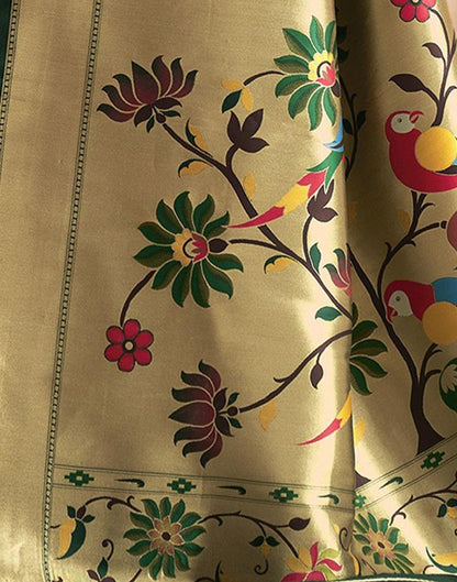 Dark Green Weaving Silk Paithani Saree