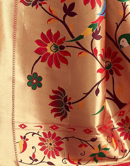 Red Weaving Silk Paithani Saree