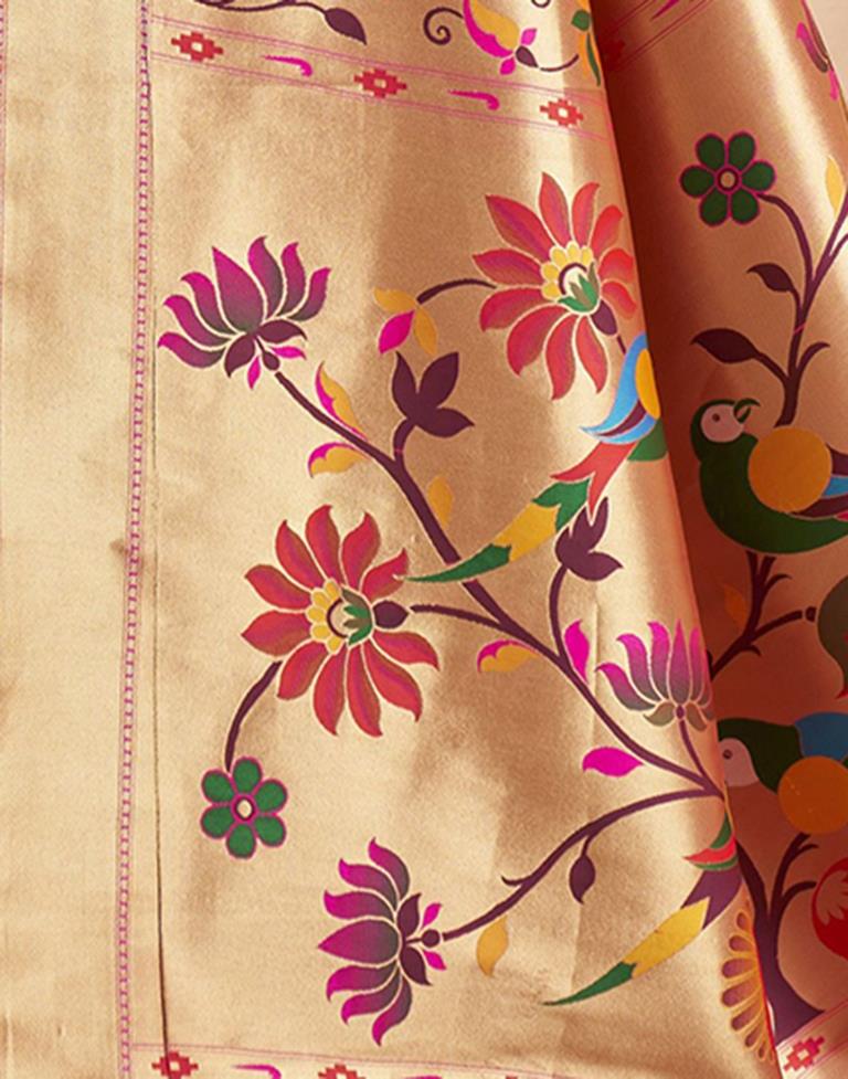 Rani Pink Weaving Silk Paithani Saree