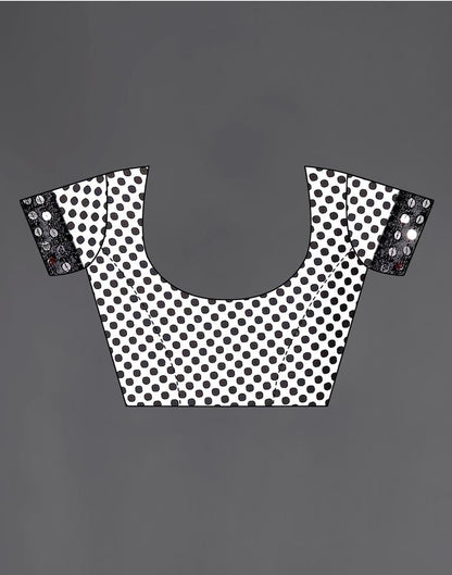 White Chiffon Printed Saree