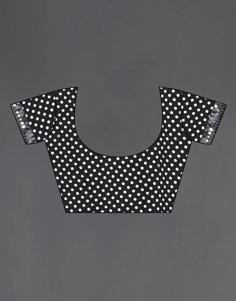 Black Chiffon Printed Saree