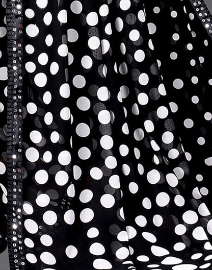 Black Chiffon Printed Saree