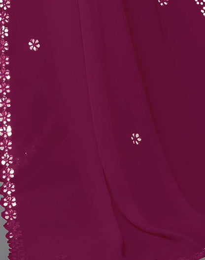 Magenta Georgette Embroidery Saree