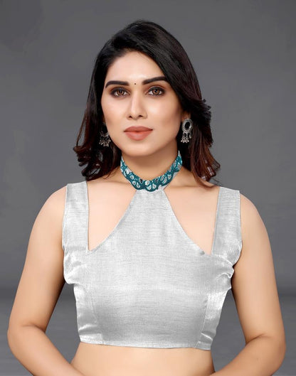 Teal Blue Georgette Embroidery Saree