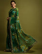 Green Printed Chiffon Saree