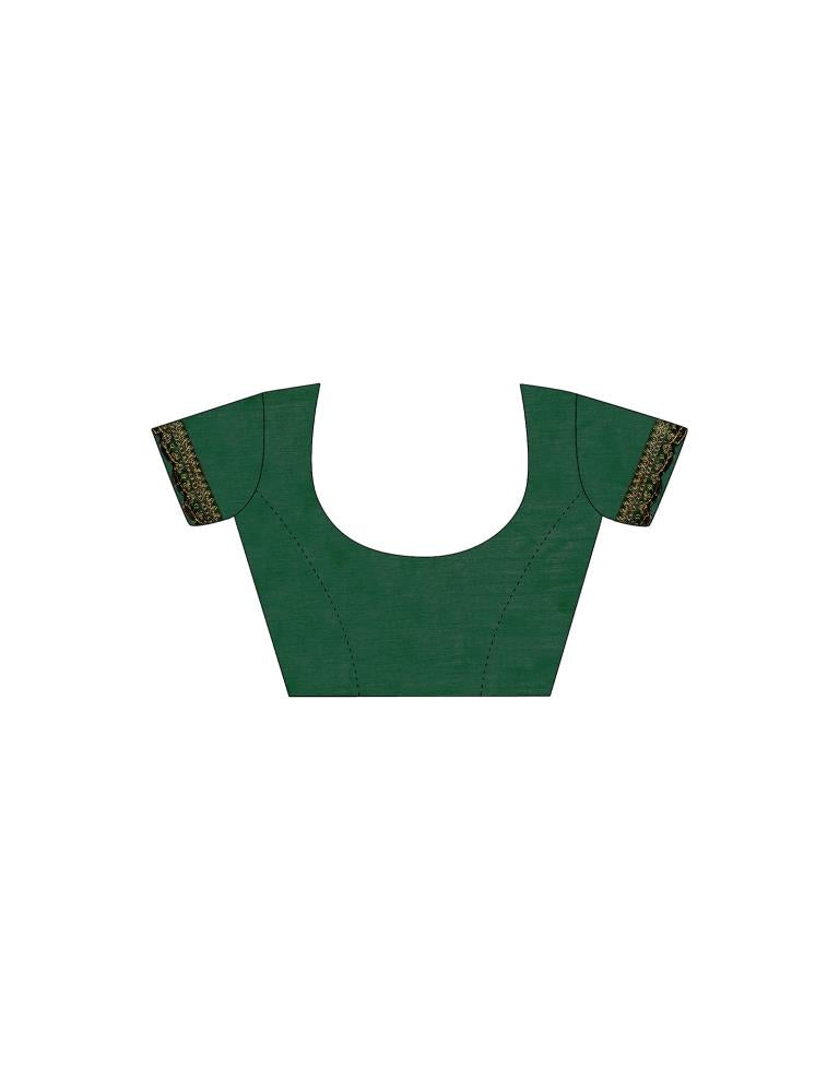 Green Printed Chiffon Saree