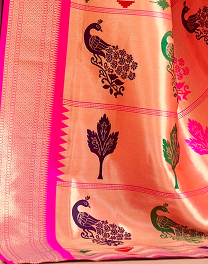 Wine Weaving Silk Paithani Saree