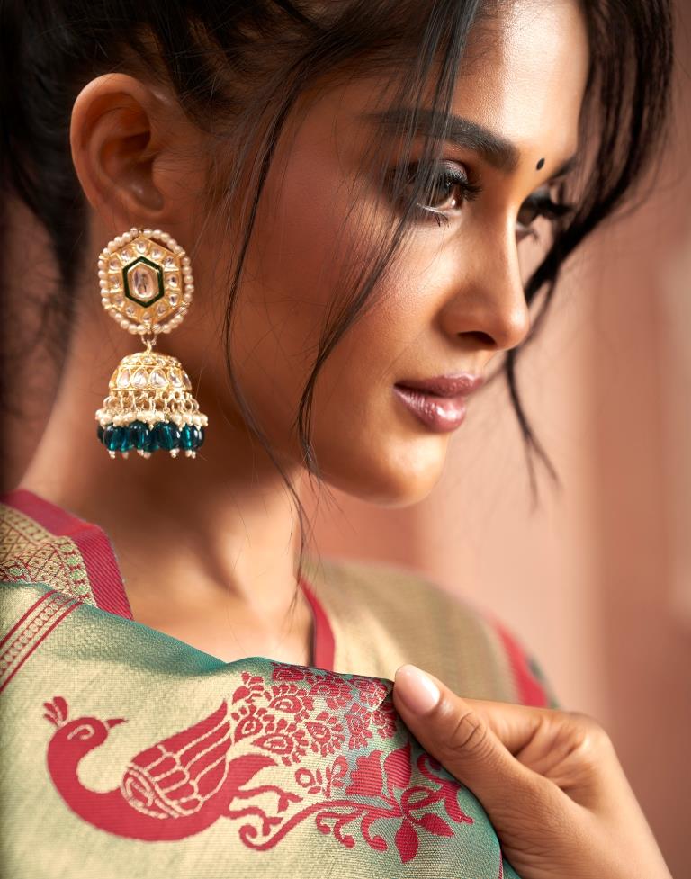 Rama Green Weaving Silk Paithani Saree