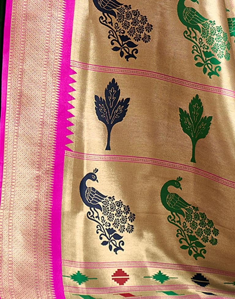Dark Green Weaving Silk Paithani Saree