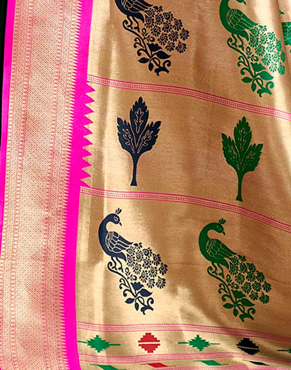 Dark Green Weaving Silk Paithani Saree