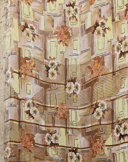 Light Yellow Chiffon Floral Printed Saree