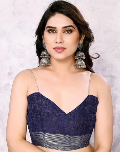 Blue Chiffon Printed Saree