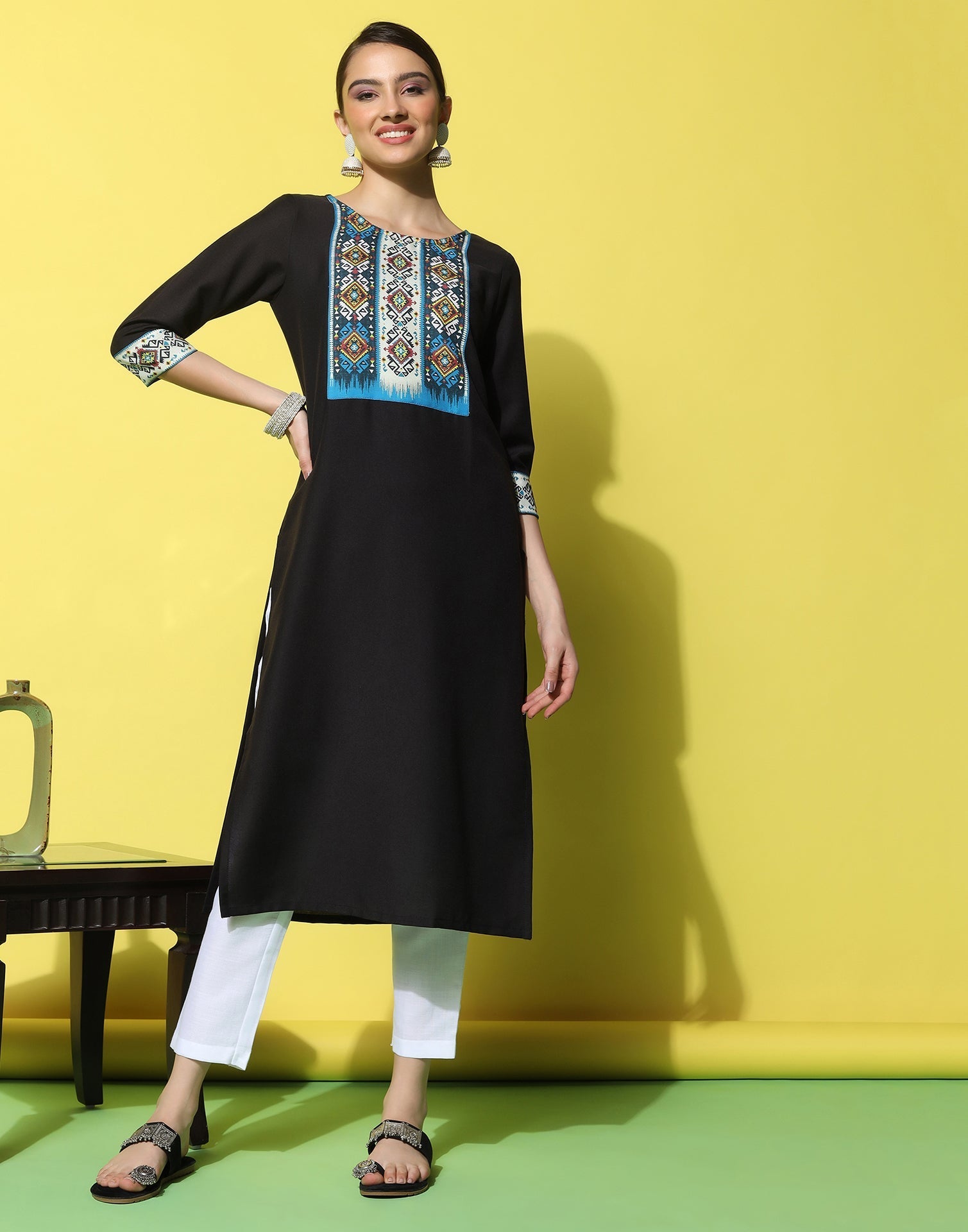 Black Printed Kurti | Sudathi