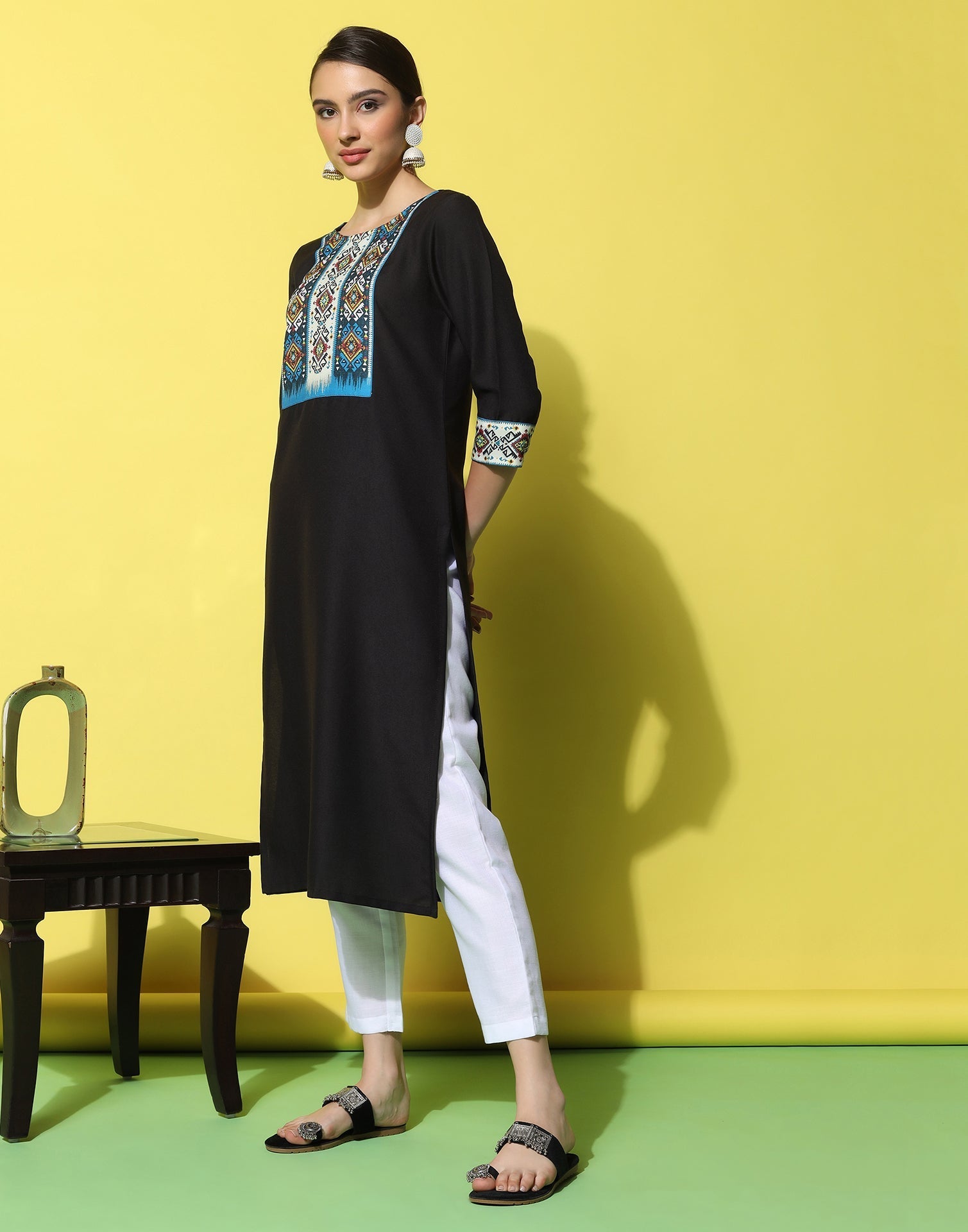 Black Printed Kurti | Sudathi