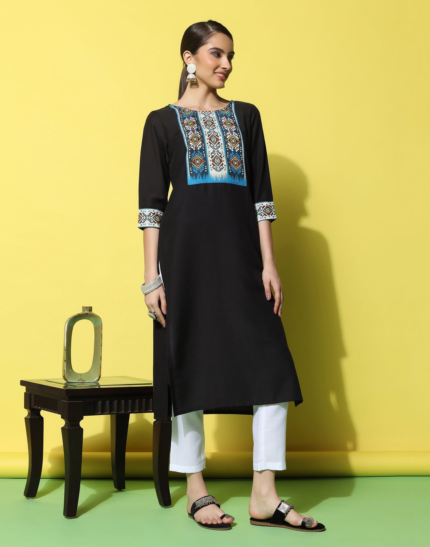Black Printed Kurti | Sudathi