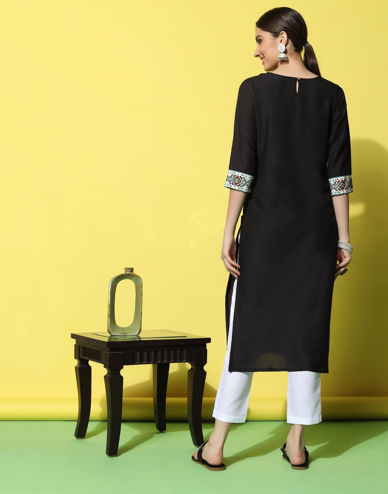 Black Printed Kurti | Sudathi