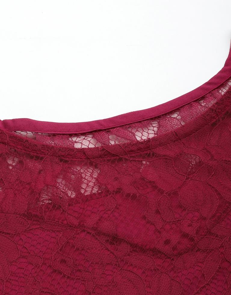 Maroon Sheer Dress | Sudathi