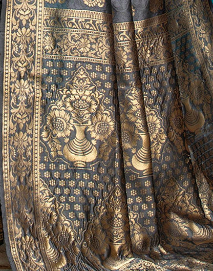 Grey Weaving Silk Banarasi Saree