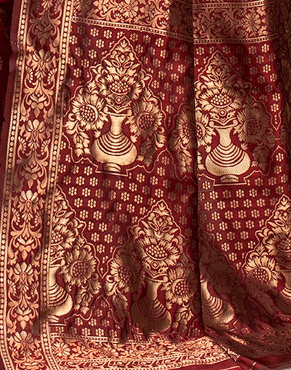 Maroon Weaving Silk Banarasi Saree