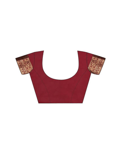 Maroon Weaving Silk Banarasi Saree